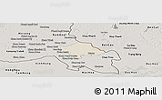 Shaded Relief Panoramic Map of Svay Teap, semi-desaturated