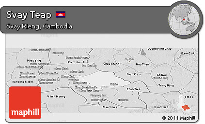 Silver Style Panoramic Map of Svay Teap