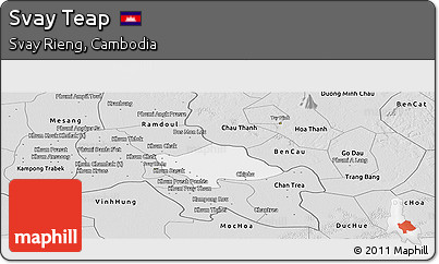 Silver Style Panoramic Map of Svay Teap