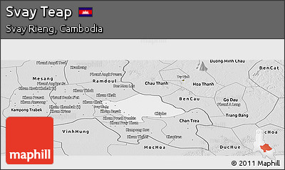 Silver Style Panoramic Map of Svay Teap