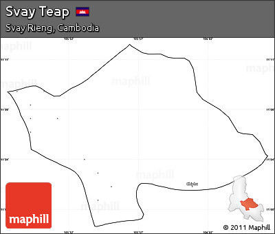 Blank Simple Map of Svay Teap, cropped outside