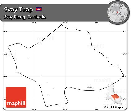 Blank Simple Map of Svay Teap, cropped outside