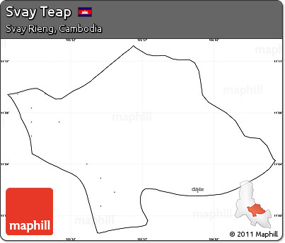 Blank Simple Map of Svay Teap, cropped outside