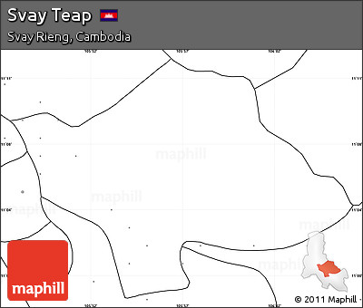 Blank Simple Map of Svay Teap, no labels