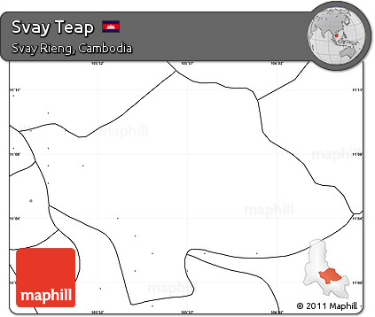 Blank Simple Map of Svay Teap, no labels