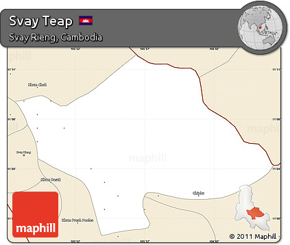 Classic Style Simple Map of Svay Teap