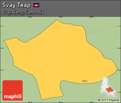 Savanna Style Simple Map of Svay Teap, cropped outside