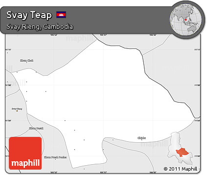 Silver Style Simple Map of Svay Teap