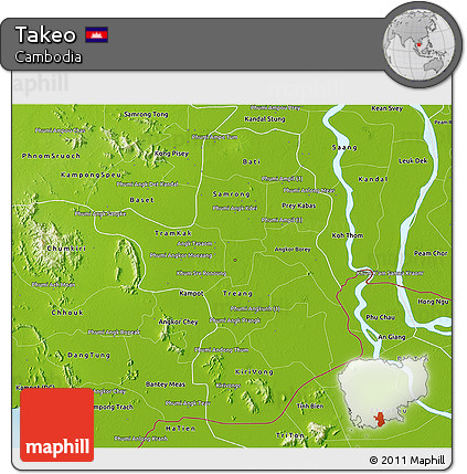 Physical 3D Map of Takeo