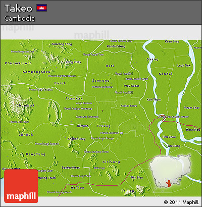 Physical 3D Map of Takeo