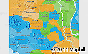 Political 3D Map of Takeo, political shades outside