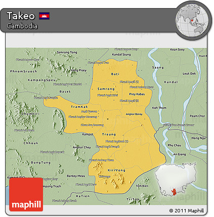 Savanna Style 3D Map of Takeo