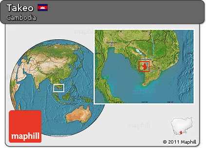 Satellite Location Map of Takeo