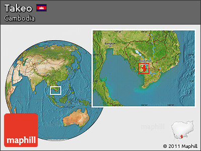 Satellite Location Map of Takeo