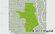 Physical Map of Takeo, lighten, semi-desaturated