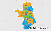 Political Map of Takeo, cropped outside