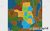 Political Map of Takeo, darken