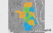Political Map of Takeo, desaturated