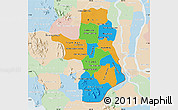 Political Map of Takeo, lighten