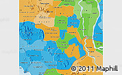 Political Map of Takeo, political shades outside