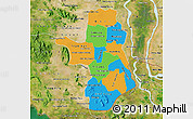 Political Map of Takeo, satellite outside