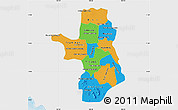 Political Map of Takeo, single color outside