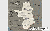 Shaded Relief Map of Takeo, darken