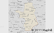 Shaded Relief Map of Takeo, desaturated