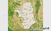 Shaded Relief Map of Takeo, satellite outside