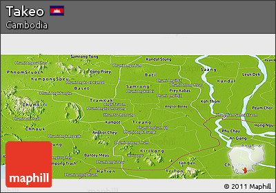 Physical Panoramic Map of Takeo
