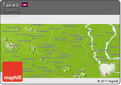 Physical Panoramic Map of Takeo