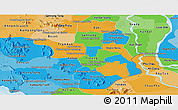 Political Panoramic Map of Takeo, political shades outside