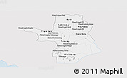 Silver Style Panoramic Map of Takeo, single color outside