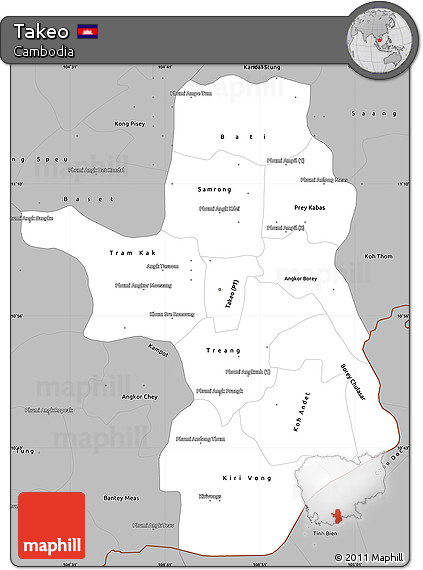 Gray Simple Map of Takeo