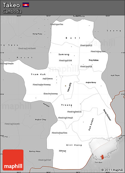 Gray Simple Map of Takeo