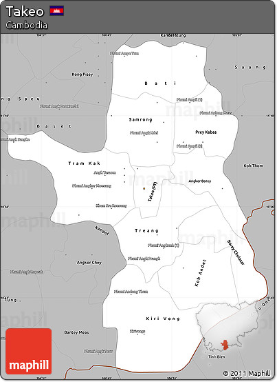 Gray Simple Map of Takeo
