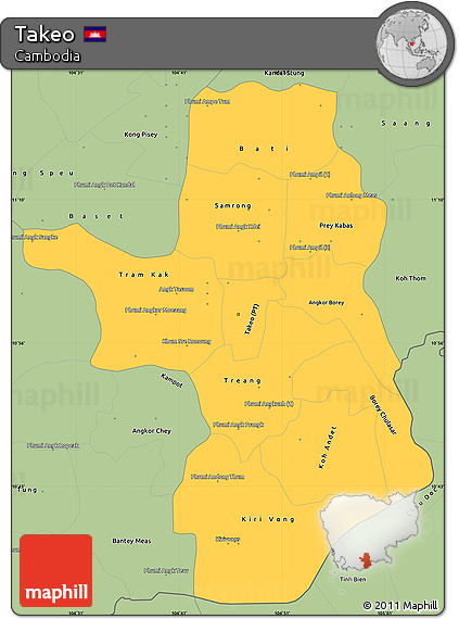 Savanna Style Simple Map of Takeo