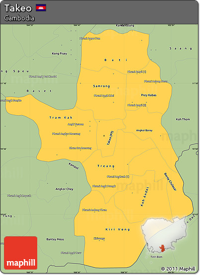 Savanna Style Simple Map of Takeo