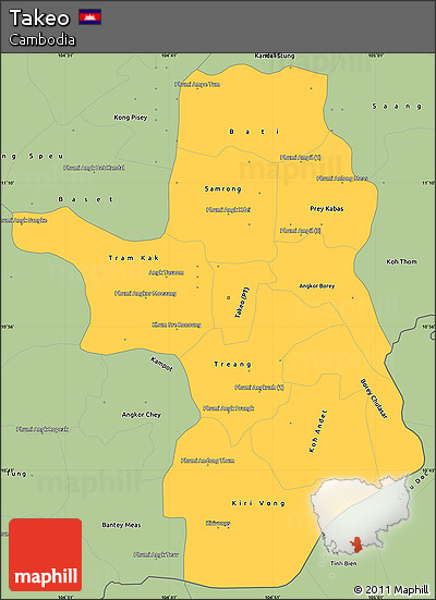 Savanna Style Simple Map of Takeo