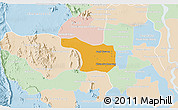 Political 3D Map of Tram Kak, lighten