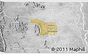 Satellite 3D Map of Tram Kak, lighten, desaturated
