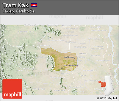 Satellite 3D Map of Tram Kak, lighten
