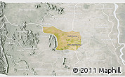Satellite 3D Map of Tram Kak, lighten, semi-desaturated