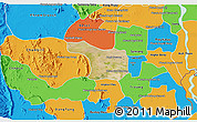 Satellite 3D Map of Tram Kak, political outside