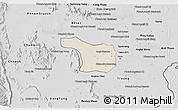 Shaded Relief 3D Map of Tram Kak, desaturated