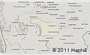 Shaded Relief 3D Map of Tram Kak, semi-desaturated