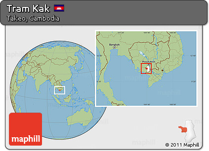 Savanna Style Location Map of Tram Kak, highlighted parent region