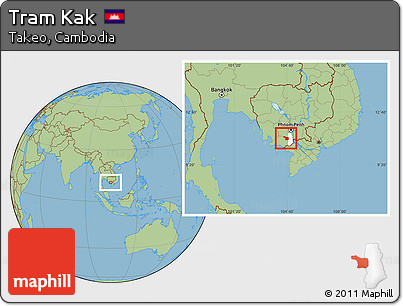Savanna Style Location Map of Tram Kak, highlighted parent region