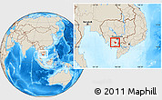 Shaded Relief Location Map of Tram Kak, highlighted parent region, within the entire country