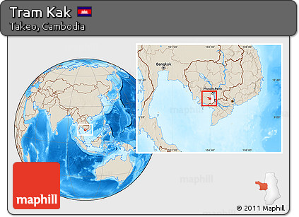 Shaded Relief Location Map of Tram Kak, highlighted parent region